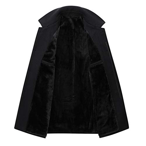 Overdose Abrigo Largo Elegante para Hombre Modelos De Otoño E Invierno Cuello De Piel Manga Larga Talla Grande De Un Solo Pecho Caballero Elegante Vintage Outerwear Coat