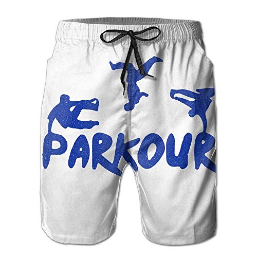 Pantalones Cortos de Playa para Hombres Parkour Sports - Traje de baño de Secado rápido en Tabla de mar, Talla M