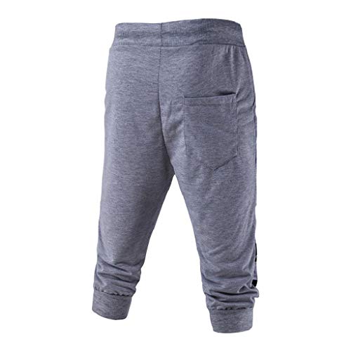 Pantalones Cortos Hombre Verano 2019 Nuevo SHOBDW Casual Impresión de Letras Pantalones Hombre Chandal Cordón Elástico Pantalones Cortos Hombre Deporte con Bolsillos Tallas Grandes(Gris,XXL)