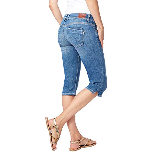 Pepe Jeans Saturn Crop Bañador, Azul (Medium Used Denim Gq2), W24 (Talla del Fabricante: 24) para Mujer