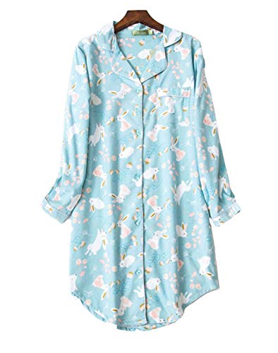 Pijama Mujer Algodon Invierno Manga Larga Ropa de Dormir Tallas Grandes Camison Botones Pijamas