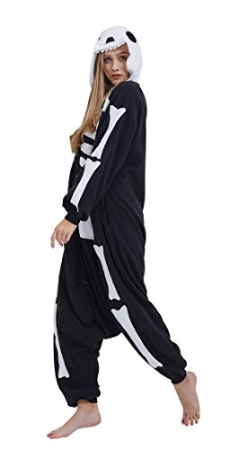 Pijama Onesie Adultos Mujer Cosplay Animal Disfraces Sleepwear Negro M