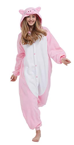 Pijama Onesie Adultos Mujer Cosplay Animal Disfraces Sleepwear Pig M