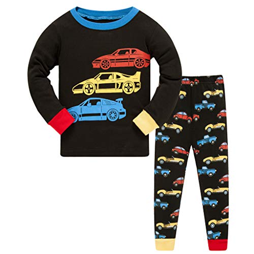 Pijama para Niños-Pijama Niño Invierno-Pijamas de Coches para Niños-Manga Larga Niño Ropa de algodón Traje Dos Set 2-8 Años