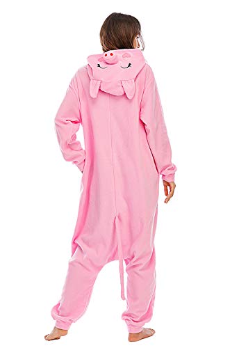 Pijamas de Animales de Una Pieza Unisexo Adulto Traje de Dormir Cosplay Pijama Cerdo,LTY53,L