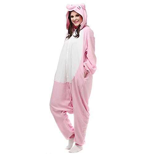 Pijamas de Animales Disfraces Onesie Animal para Adultos Mono Cosplay Pijama Cerdo Invierno Unisex Mujeres y Hombres,LTY53,S