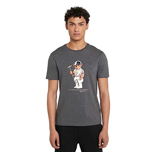 Polo Ralph Lauren Camiseta Custom Slim fit Polo Bear (Dark Grey, XL)