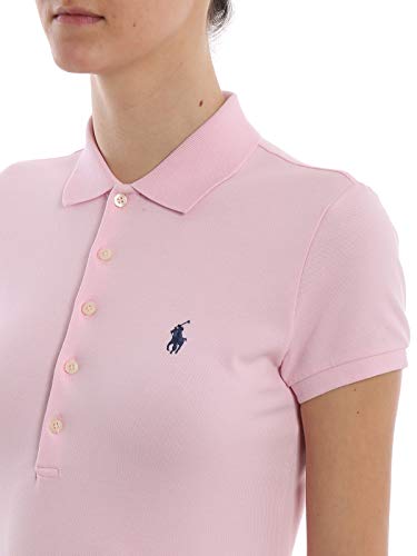 Polo Ralph Lauren Stretch Mesh/Julie Polo Camiseta, Rosa (Country Club Pink 000), XL para Mujer