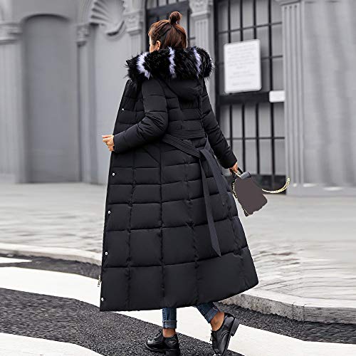 POLP Abrigos mujer Abrigo Acolchado Impermeable Invierno Ultra-Caliente con Capucha Mujer Invierno Parka Largo Caliente Chaqueta Manga Larga Capucha Abrigos de Pelo Mujer Invierno