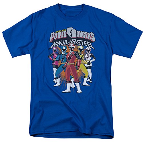 Power Rangers: Ninja Steel- Team Lineup - Camiseta - Azul - X-Large