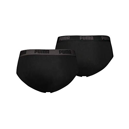 PUMA Basic Brief 2P - Calzoncillos para hombre, color negro, talla M