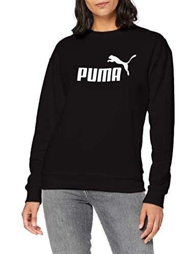 PUMA ESS Logo Crew Sweat TR Sweatshirt, Mujer, Cotton Black, XL