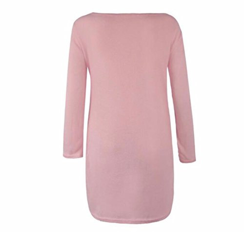 QIYUN.Z Camisetas De Manga Larga Vestido De Suéter Lado Dividida Jersey Para Mujer Del Otoño Del Invierno