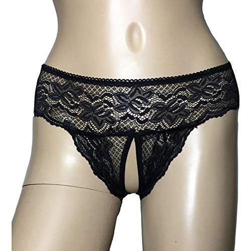 QPYUS Saltos De Cama Y Camisolas para Mujer Bragas De Encaje Sexy para Mujer Ropa De Dormir Abierta Tangas Eróticas para Mujer-Black_XXL