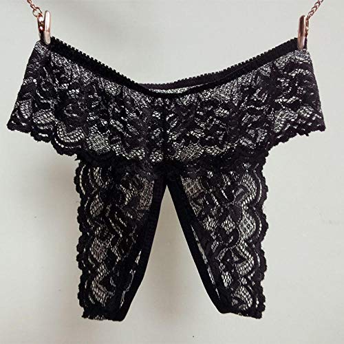 QPYUS Saltos De Cama Y Camisolas para Mujer Bragas De Encaje Sexy para Mujer Ropa De Dormir Abierta Tangas Eróticas para Mujer-Black_XXL