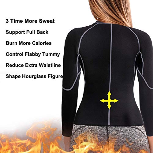 QQQQQQ Traje Sauna De Mujer Neopreno Completo Abrigo, Fajas Deportivas Mujer para Adelgazar,Sweat Sauna Suit para Sudor