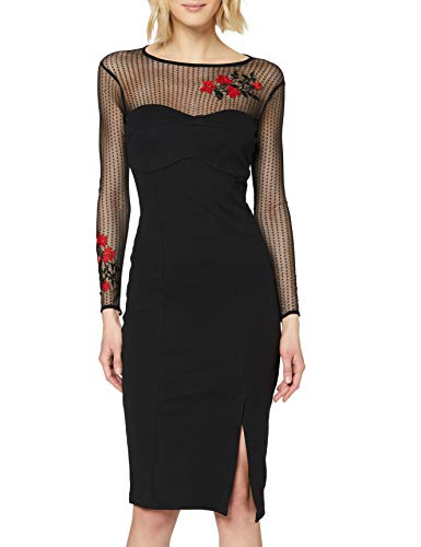 Queen Kerosin Retro-Look Vestido, Negro, L para Mujer