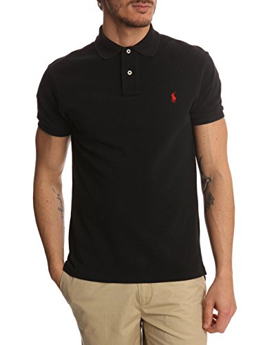 Ralph Lauren Polo para hombre Slim Custom Fit White Negro XL