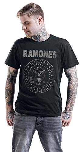 Ramones Hey Ho Let's Go - Vintage Hombre Camiseta Negro S, 100% algodón, Regular