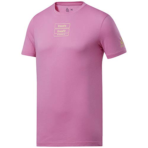 Reebok CF Mess You Up Graphic tee Camiseta de Manga Corta, Hombre, Posh Pink, M