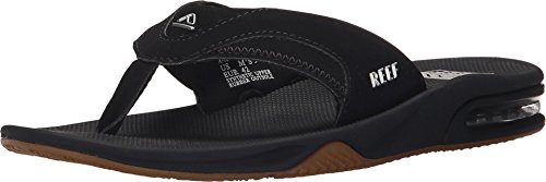 REEF Fanning, Sandalias Flip-Flop para Hombre, Negro (Black / Silver), 44 EU