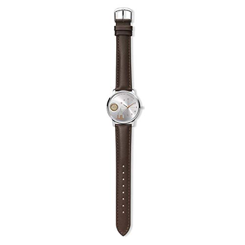 Reloj de pulsera para mujer de Dresdner, mecanismo de cuarzo, correa de piel auténtica, unisex, analógico, resistente al agua, plateado, marrón