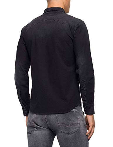 REPLAY M4001 .000.41b 337 Camisa Vaquera, Negro (Black 98), X-Small para Hombre