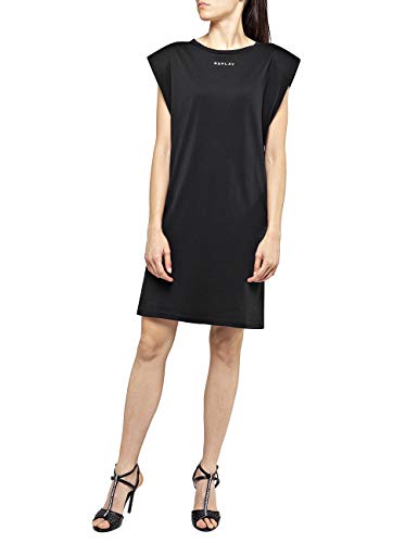 REPLAY W9474 .000.22748 Vestido, Negro (Blackboard 99), XX-Small para Mujer