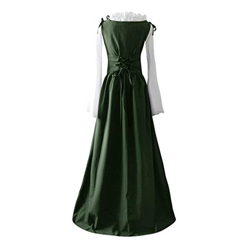 RISTHY Vestidos de Fiesta Gótico Mujeres Vestidos Medieval Vestidos Cosplay Manga Trompeta Retro Cuello Cuadrado Renacentista Princesa de Las Mujeres Vestidos Largos para Mujeres