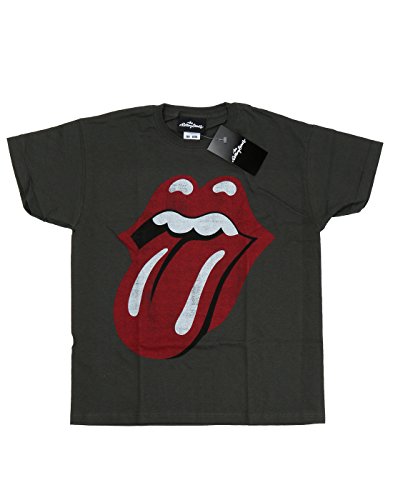 Rolling Stones Hombres Distressed Tongue Camiseta Small Grafito luz