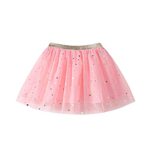 Ropa Bebe Niña Verano 2019 SHOBDW Vestidos De Bebé Niñas Tutú Faldas Princesa Faldas De Ballet De Baile De Fiesta con Lentejuelas De Stars Fotografía Prop Linda(Rosa,5T)