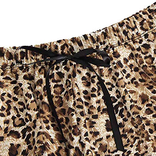 Ropa de Dormir para Mujeres,SHOBDW Día de San Valentín Regalo Moda Chicas Lindo Encaje Leopardo Imprimir Ropa Interior Pantalones Cortos Pijama Set Camisola Tops Ropa de Dormir 2PCS(Oro,M)