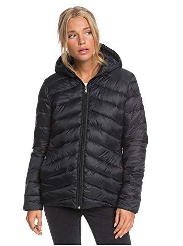 Roxy Coast Road-Chaqueta con Acolchado, Resistente Al Agua, Ligera Y Plegable para Mujer, Anthracite, S