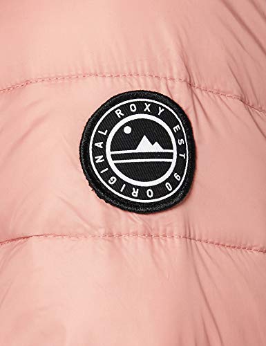 Roxy Coast Road-Chaqueta con Acolchado, Resistente Al Agua, Ligera Y Plegable para Mujer, Ash Rose, XS