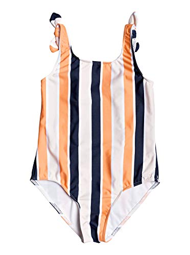 Roxy Made For Bañador Entero para Chicas 8-16, Niñas, Cadmium Orange Pong Stripes s, 8