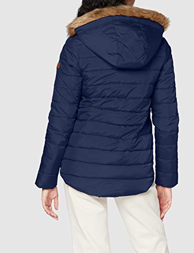 Roxy Rock Peak Fur - Chaqueta Con Capucha Y Acolchado Resistente Al Agua Para Mujer Chaqueta Con Capucha Y Acolchado Resistente Al Agua, Mujer, mood indigo, S