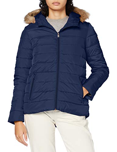 Roxy Rock Peak Fur - Chaqueta Con Capucha Y Acolchado Resistente Al Agua Para Mujer Chaqueta Con Capucha Y Acolchado Resistente Al Agua, Mujer, mood indigo, S