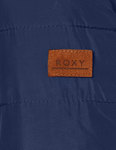 Roxy Rock Peak Fur - Chaqueta Con Capucha Y Acolchado Resistente Al Agua Para Mujer Chaqueta Con Capucha Y Acolchado Resistente Al Agua, Mujer, mood indigo, S