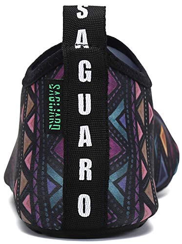 SAGUARO Escarpines Hombre Mujer para Buceo Snorkel Surf Natación Piscina Vela Mares Rocas Río Zapatos para Agua Calzado Playa Zapatillas Deportes Acuáticos (Bohemia Morado,40/41 EU)