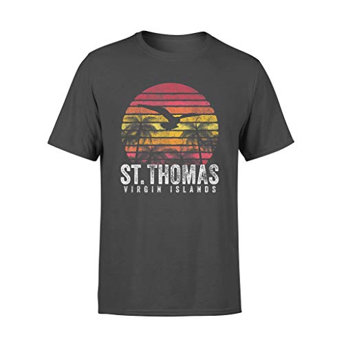 Saint Thomas Vintage Retro Sunset Beach Island - Camiseta estándar