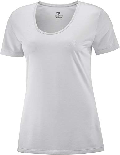 SALOMON Agile SS tee W Camiseta Deportiva de Manga Corta, Blanco, Talla M para Mujer