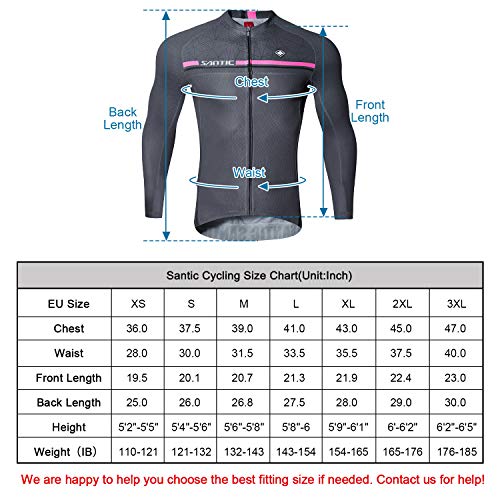 Santic Maillot Bicicleta Hombre Manga Larga MTB Maillot Ciclismo Hombre Otoño/Invierno Grey EU M