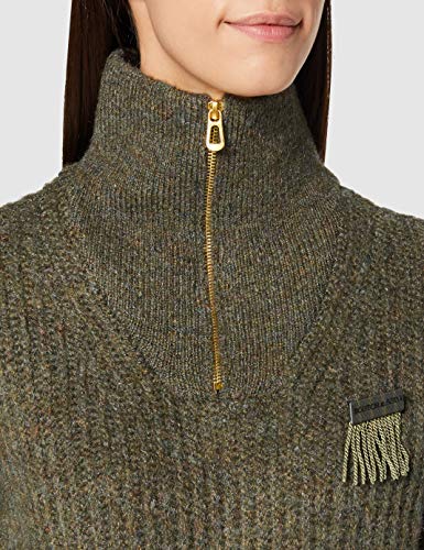 Scotch & Soda Rollkragenpullover aus Wollmischung mit halbem Reißverschluss Sudadera, 1349 Verde Militar, L para Mujer