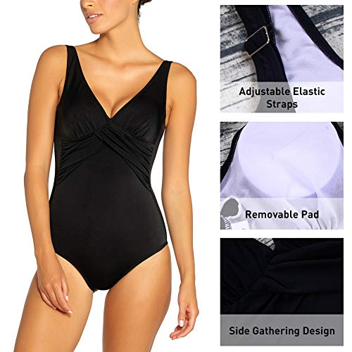 SEDEX Bañadores de Mujer Sexy Cuello en V Profundo Natacion Trajes de Baño de Una Pieza Monokinis Natacióncon Relleno Push up Halter Ropa de Baño Playa