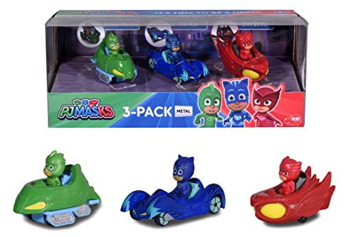 Set 3 vehículos de metal 7cm de Pj Masks (Dickie 3143000)