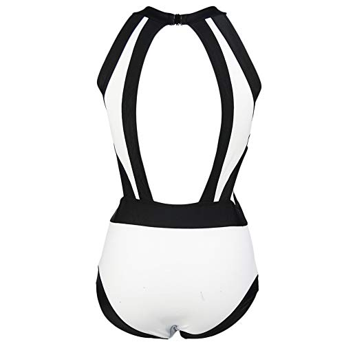 Sexy Lingerie Traje De Baño Femenino De Diseño Simple Especial Traje De Baño De Una Pieza Adecuado para Voleibol De Playa Femenino, Fiesta En La Piscina,Blanco,M