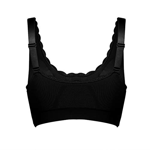 Sfit Sujetador Deportivo Encaje Mujer 2/3pack Sujetadores Ajustable Bra Transpirable Confort Deporte Sin Costuras con Hebilla Frontal para Gimnasio Yoga Bailar Corriendo Fitness