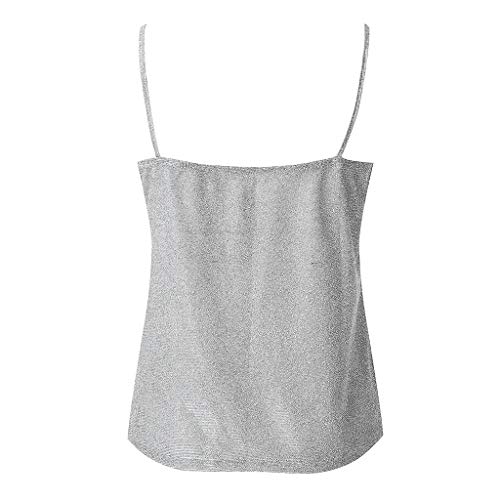 SHOBDW Camisas Sin Mangas Mujeres de Verano de Moda 2017 de la Gasa Perlas para Playa de Blusa (XL, Blanco)