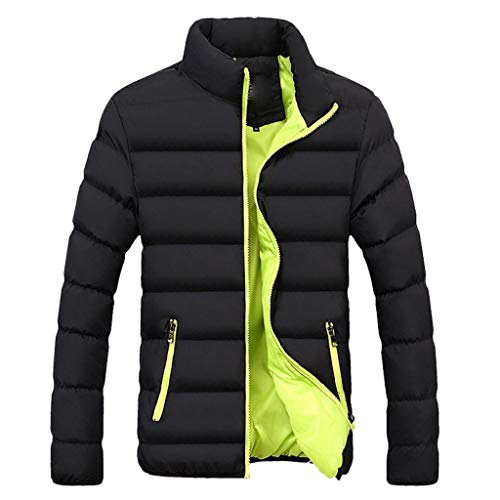 SHOBDW Hombres Abrigo Talla Extra Manga Larga Top Invierno Cálido Deporte Slim Fit Grueso Burbuja Casual Cazadora Cazadora de Solapa Parka Prendas de Abrigo Escudo de Gran tamaño(Verde,XL)