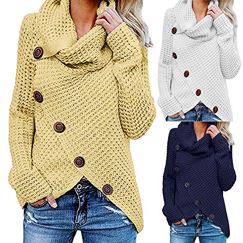 SHOBDW Liquidación Mujeres Sudadera Cuello Redondo Casual Cuadros Impresión Camisa Blusa Túnica Manga Larga Otoño Invierno Tops Manga Larga(Azul,L)